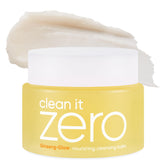 BANILA CO Clean it Zero nourishing cleansing balm jar showing makeup-melting texture for dry skin.