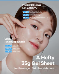Bano PDRN Collagen Gel Mask overnight wear scene suggests firming potential.