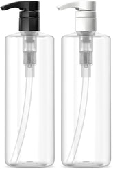 Bar5F plastic lotion bottles closeup with pumps demonstrate durable, leak-resistant design.