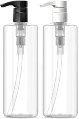 Bar5F plastic lotion bottles closeup with pumps demonstrate durable, leak-resistant design.
