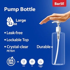 Bar5F pump bottle crystal-clear reveals transparent, stylish storage.