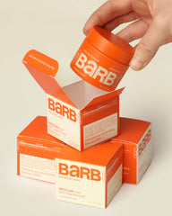 The Barb Shop Barb Soft Clay Pomade on hair shows defined texture and added fullness.