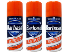 Barbasol Sensitive Shave Cream can front view for smooth, comfortable daily shaving.