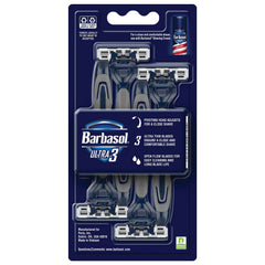 Barbasol Ultra 3 razor pivoting head enables a close, personalized shave.