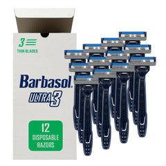 Barbasol Ultra 3 razor close-up for a smooth, comfortable shave.
