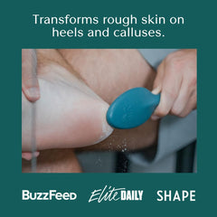 Bare August foot sander in teal shows salon-like pedicure at home.