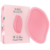 Bare August glass foot file with large scrubbing surface for gentle exfoliation.