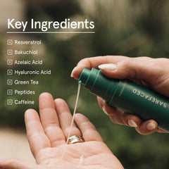 Barefaced Overachiever ingredient resveratrol green tea focuses on antioxidant protection
