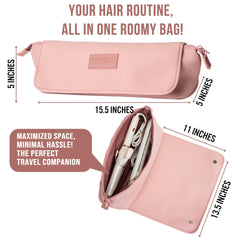 Barefoot Caribou interior pockets keep irons, wands, and clips neatly organized when traveling.