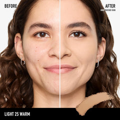 bareMinerals BarePro oil-control application swatch demonstrates full coverage