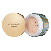 bareMinerals deluxe original loose mineral foundation SPF 15 holiday packaging close-up for radiant holiday glow