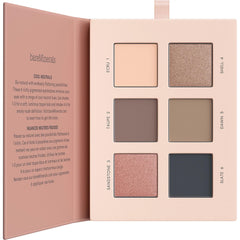BareMinerals Mineralist Eyeshadow Palette closeup of six rich shades for versatile day-to-night looks