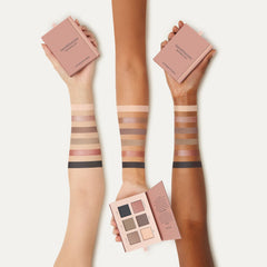 BareMinerals Mineralist Eyeshadow Palette swatches on skin show true color and blendability