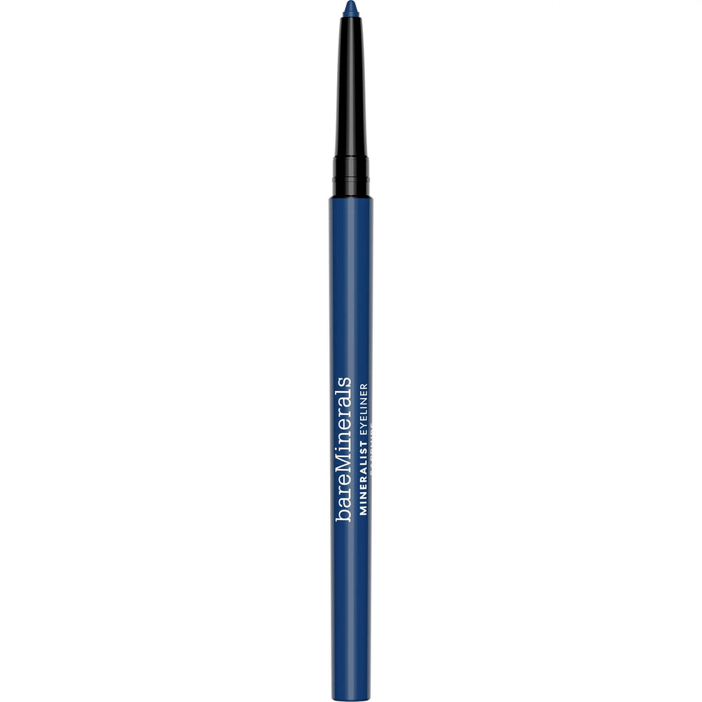 bareMinerals Mineralist Lasting Eyeliner Sapphire packaging highlights vegan formula for long wear.