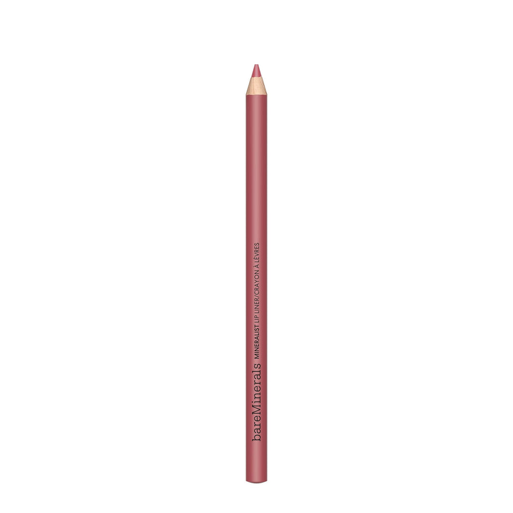 bareminerals Mineralist lip liner packaging close-up highlighting sustainable wood packaging for eco-friendly appeal