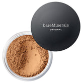 bareMinerals Original Loose Powder Foundation SPF 15 Neutral Tan 21 packaging closeup shows clean formula for flawless application.