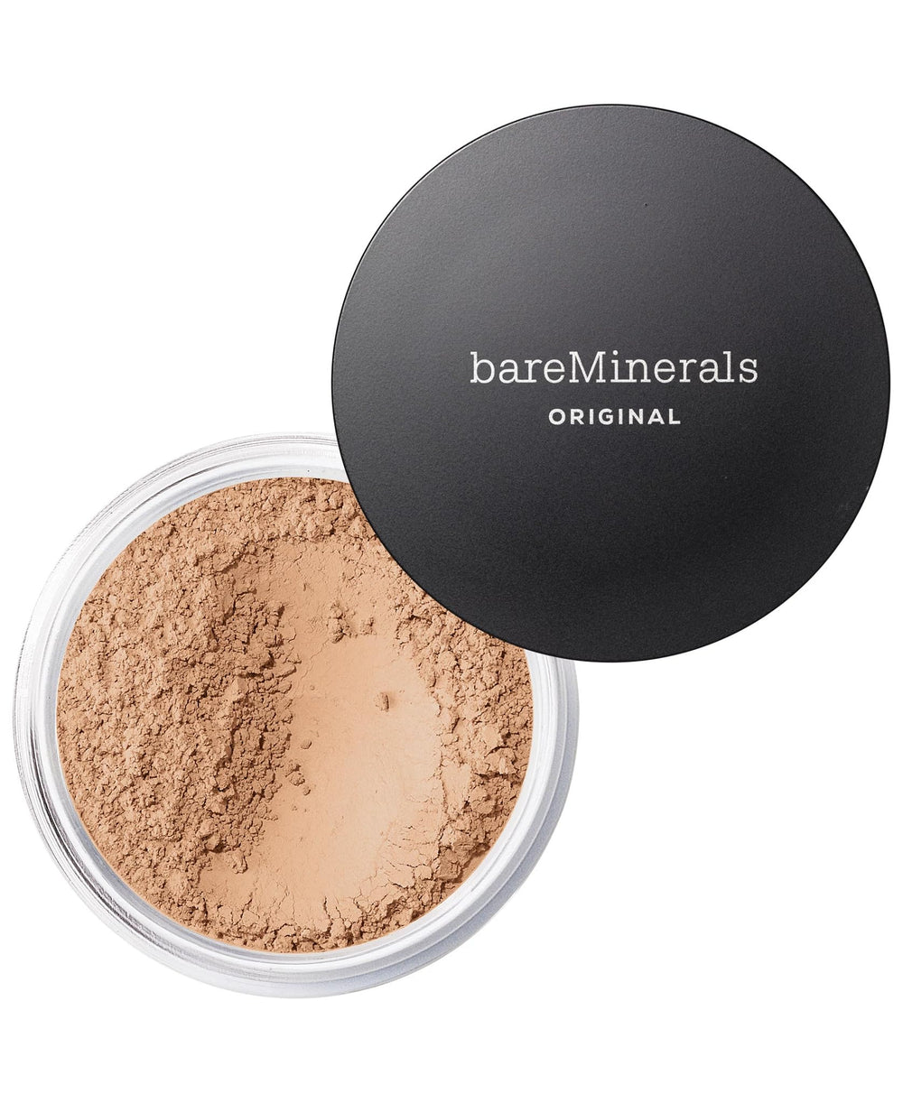 bareMinerals Original Loose Powder Foundation SPF 15 Medium Beige 12 closeup jar for natural luminous finish.