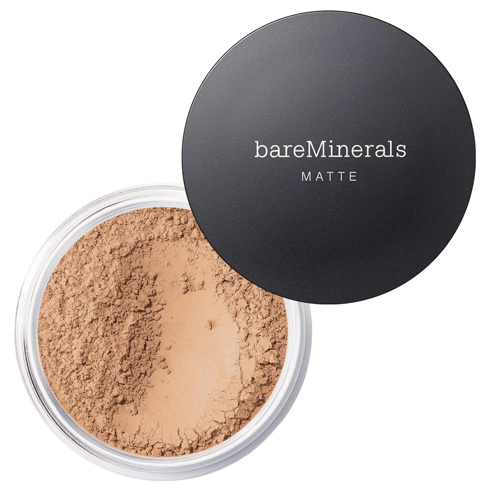 bareMinerals Original Matte Foundation SPF 15 jar demonstrates shine-free, buildable coverage for daily wear.