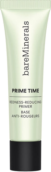 bareMinerals redness reducing gel face primer bottle shows oil-free formula for smoother makeup.