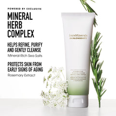 bareMinerals Skinlongevity cleanser foam dispense demonstrates morning cleanse