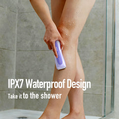 Replaceable ceramic blade stays cooler and sharper for comfortable grooming.