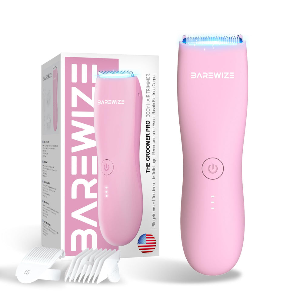 Barewize Bikini Trimmer rose compact design for easy on-the-go grooming.