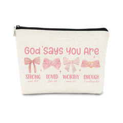 BARPERY coquette bow makeup bag close-up for portable cosmetic storage.