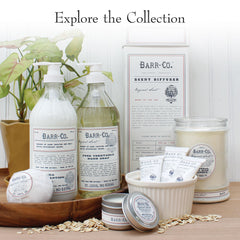 BARR-CO lotion texture close-up showing creamy, soothing consistency