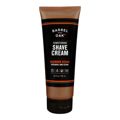 Barrel and Oak conditioning shave cream bottle for a smooth, comfortable shave.