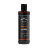 Barrel & Oak 2in1 shampoo bottle close-up for quick cleansing.