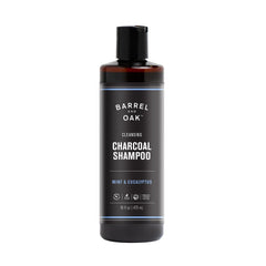Barrel & Oak mint eucalyptus charcoal shampoo bottle for refreshing scalp cleanse