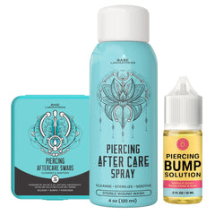 BASE LABORATORIES piercing kit front view promotes clean healing and easy aftercare.
