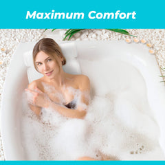 Basic Concepts bathtub pillow back support features ergonomic shaping for comfortable tub lounging.