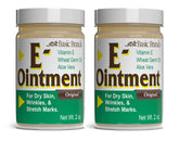 Basic Organics Vitamin E Ointment bottle highlights daily moisture for dry skin.