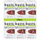 Basis Vitamin Bar Soap packaging showcases a bulk-pack for easy everyday purchase.