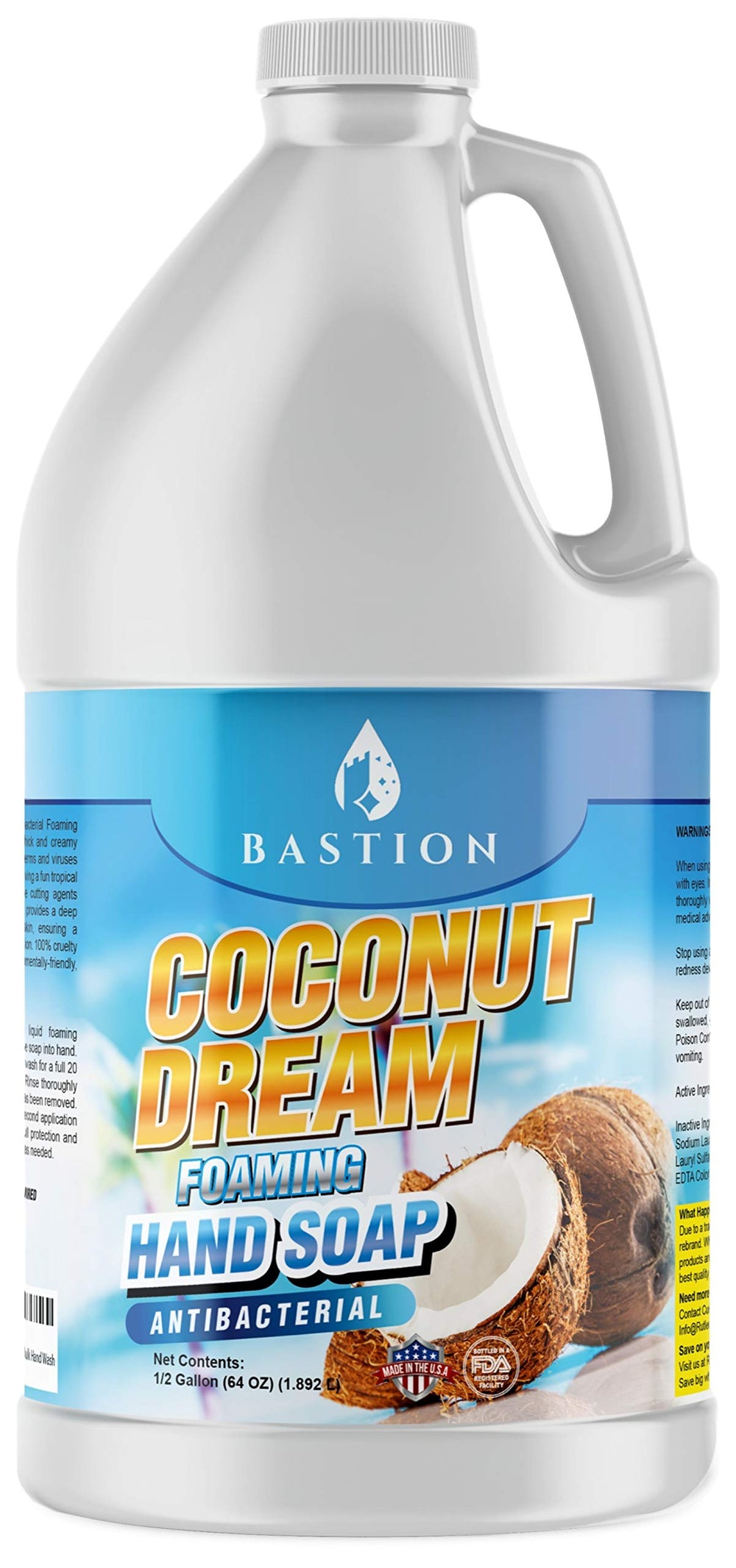 Bastion Coconut Dream foaming hand soap bottle with tropical coconut scent