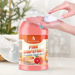 Close-up of Bastion foam texture showing gentle cleansing for sensitive hands.