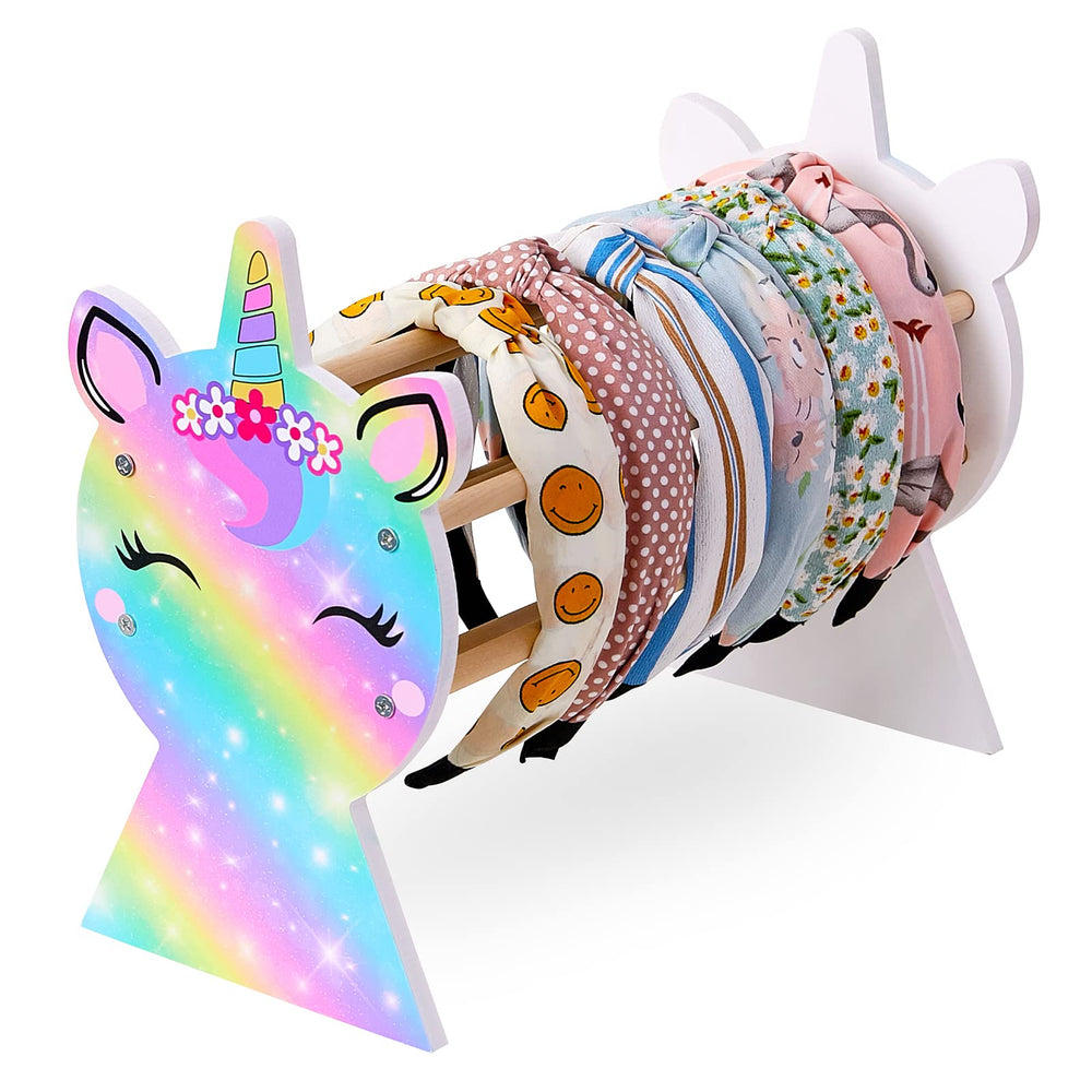 Basumee headband holder unicorn front view for organized accessories