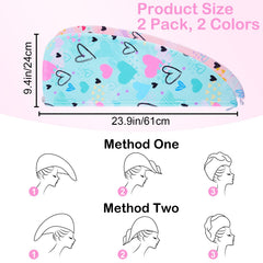 Basumee microfiber hair towel wrap mermaid pattern blue cozy kid-friendly drying