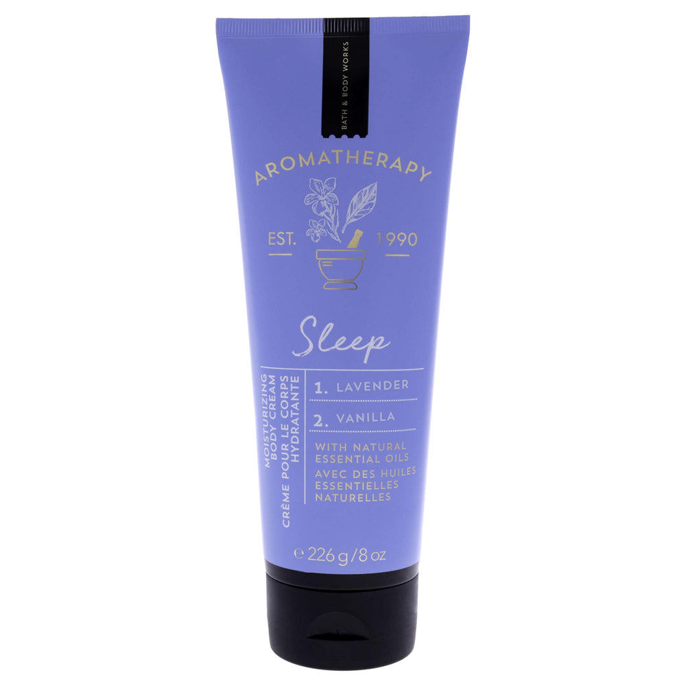 Bath & Body Works Aromatherapy Sleep lavender-vanilla bottle for calming bedtime routine.