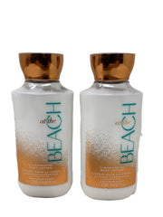 Bath & Body Works At The Beach lotion bottle, two-pack, delivering rich hydration with tropical coastal notes.