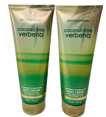 Bath & Body Works Coconut Lime Verbena packaging illustrates giftable outer packaging and variety.