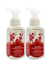 Bath and Body Works Gentle Foaming Hand Soap Japanese Cherry Blossom bottle pour reveals soothing creamy lather.
