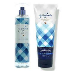 Bath & Body Works Gingham duo image shows moisturizing lotion and fragrance mist for daily scent and hydration.