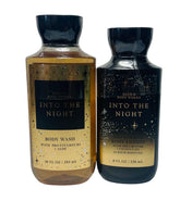 Bath & Body Works Into The Night lotion bottle highlighting silky moisturization for nightly routine.
