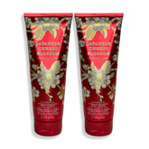 Bath & Body Works Japanese Cherry Blossom body cream packaging shows two 8 oz tubes for hydration.