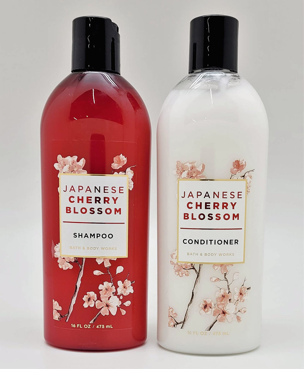 Bath & Body Works Japanese Cherry Blossom shampoo bottle; uplifting fragrance for daily cleansing.