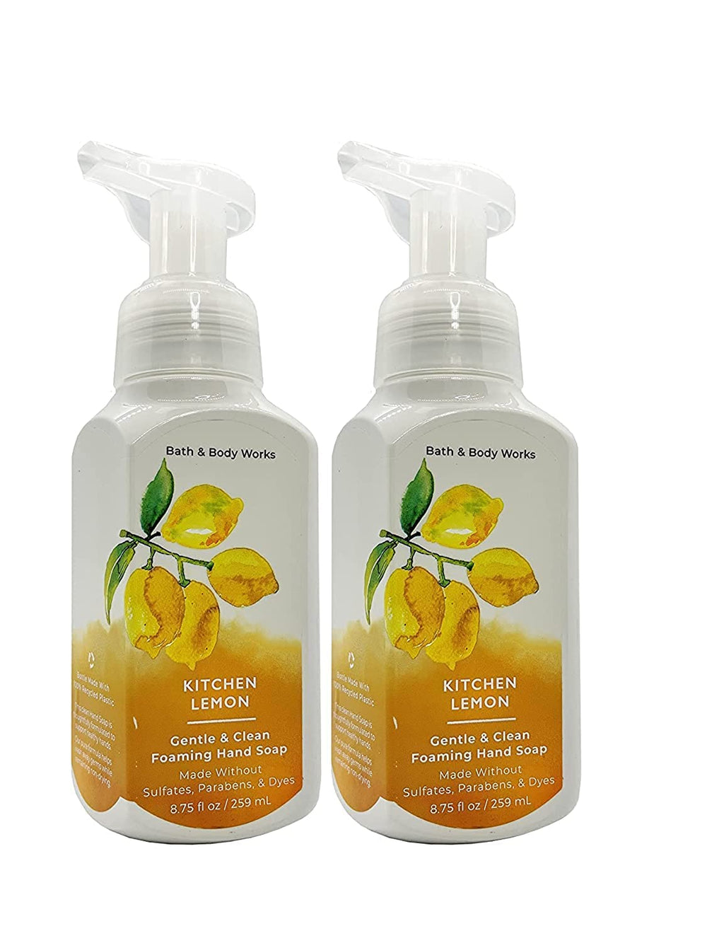 Bath & Body Works Kitchen Lemon foaming hand soap 2-pack bottle with bright citrus scent.
