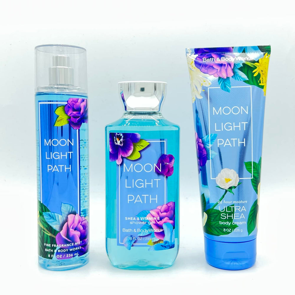 Bath & Body Works Moonlight Path shower gel 10 oz pour for a refreshing morning cleanse.