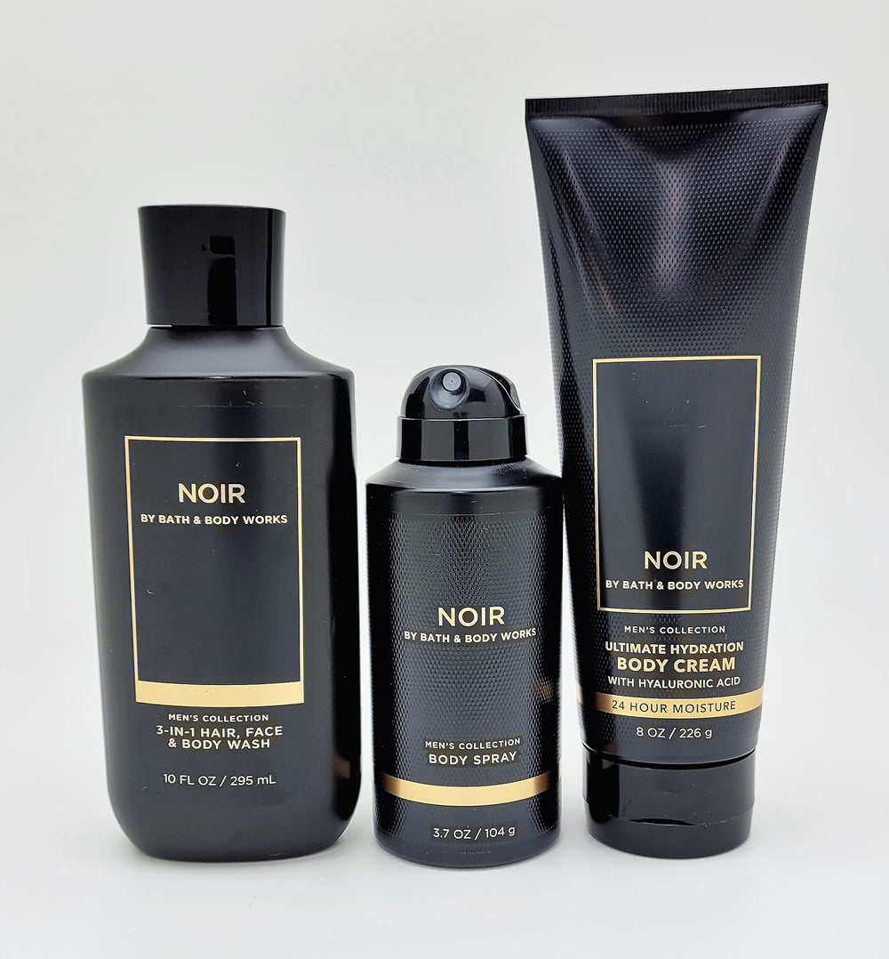 Bath & Body Works Noir 3-in-1 wash pour cleanses hair, face and body with rich lather.
